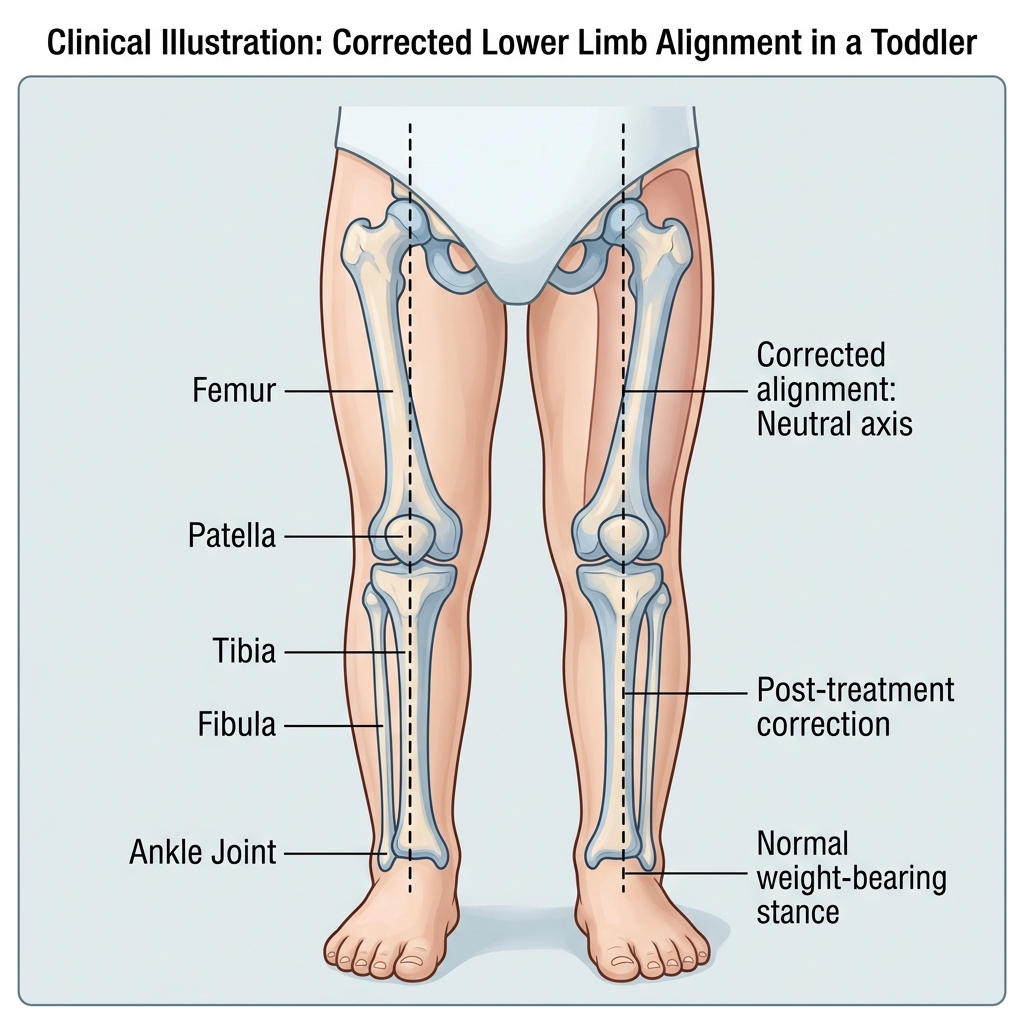 Bowed legs after correction