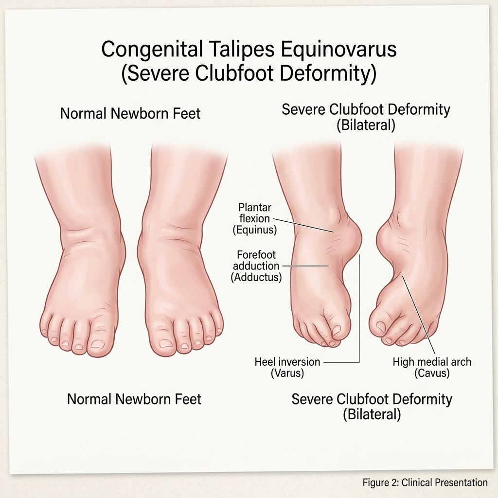 Infantile clubfoot before treatment
