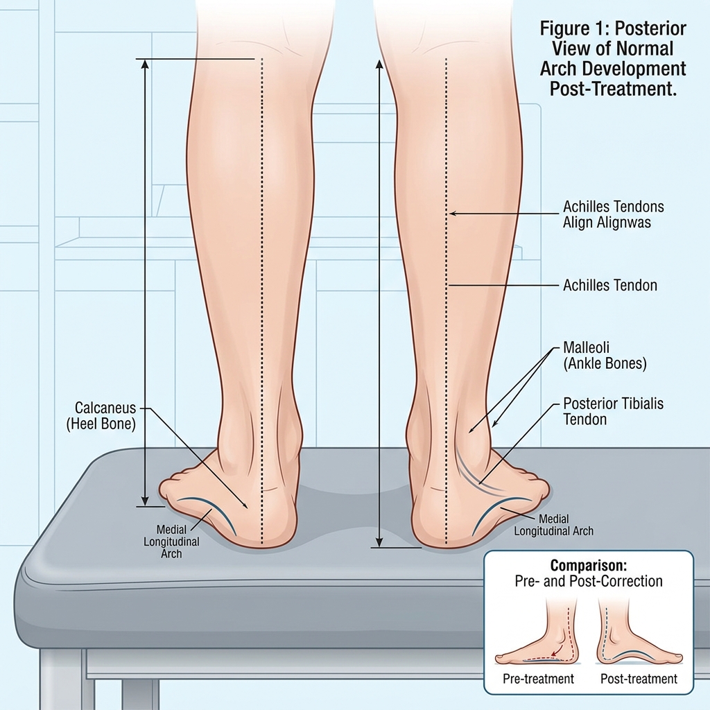 Corrected foot arch after treatment