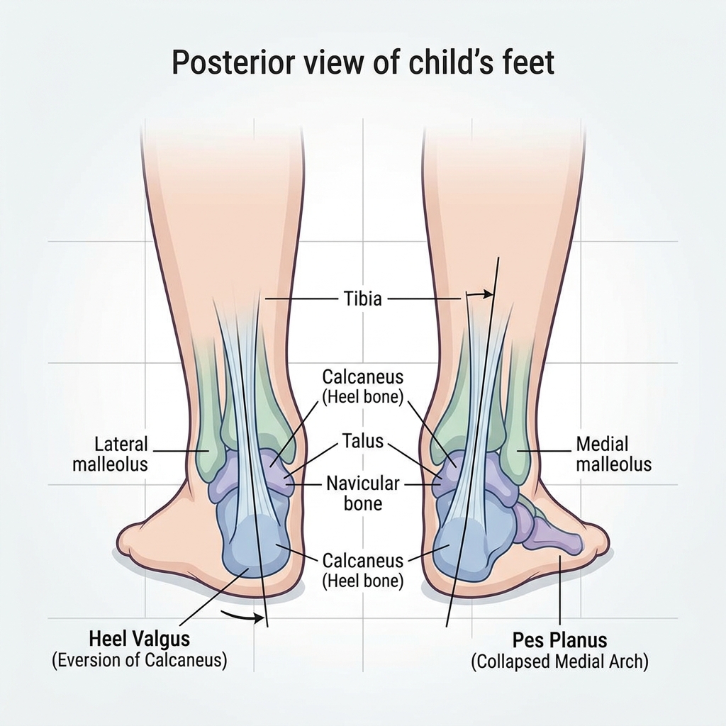 Collapsed foot arch before treatment
